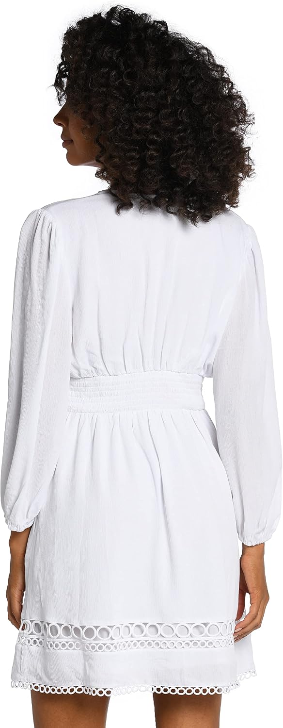 La Blanca Women's Long Sleeve Mini Dress Swimsuit Cover Up