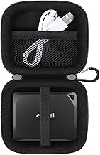Lacdo External Hard Drive Case for Crucial X10 Pro/Crucial X9 Pro Portable SSD 1TB 2TB 4TB USB 3.2 Stato Solid Esterne Travel Bag Protective Transport Anti-Shock, Black+Black