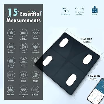 1PC Food Scale, Digital Kitchen Scale Weight Grams and Ounces for Baking Cooking + 1PC Bathroom Weighing Scale for Body Weight and Fat, Digital Smart Scale with Bluetooth