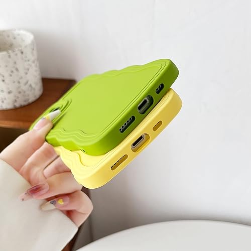 Miniatura 6 de Caseative Funda para iPhone 13, marco ondulado rizado de color sólido, suave, compatible con iPhone (gris, iPhone 13)