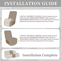 Vista 516 de Fundas 100% impermeables para sofá reclinable seccional, fundas para sofá reclinable en forma de L, funda para sofá seccional de esquina