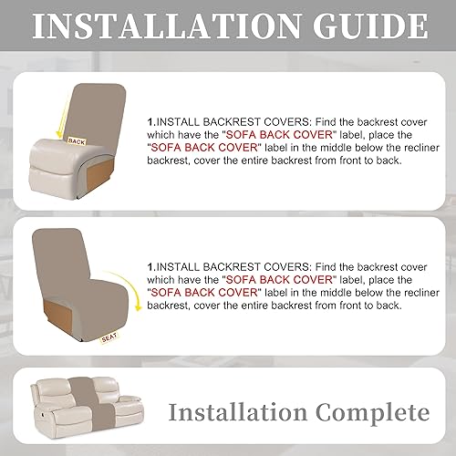 Miniatura 516 de Fundas 100% impermeables para sofá reclinable seccional, fundas para sofá reclinable en forma de L, funda para sofá seccional de esquina en forma de