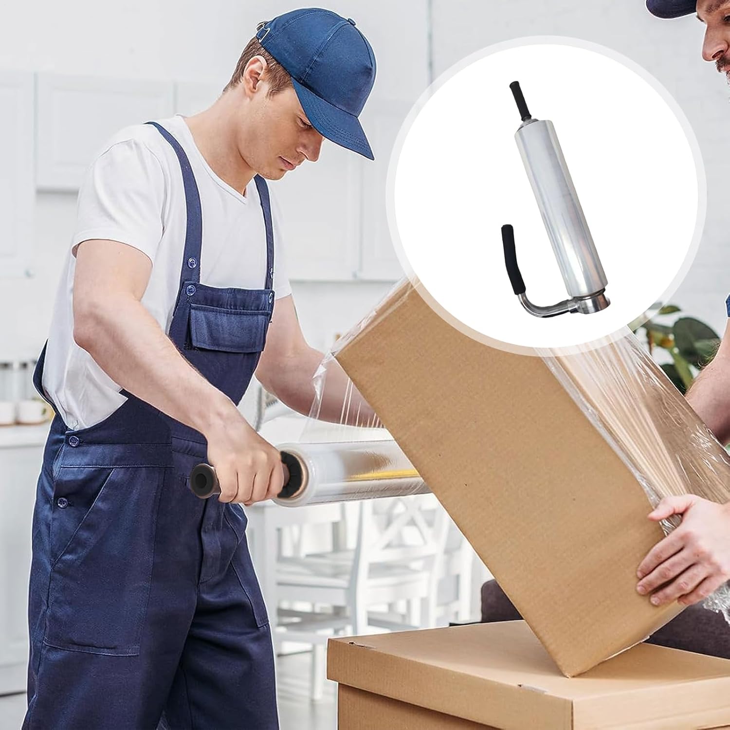 Stretch Film Dispenser - 50x15x10cm Industrial Strength Stretch Film Dispenser | Wrap Films Stretching Machine | Adjustable Tension Shrink Wrap Holder Dispensers with Extended Handle for PackingWrap