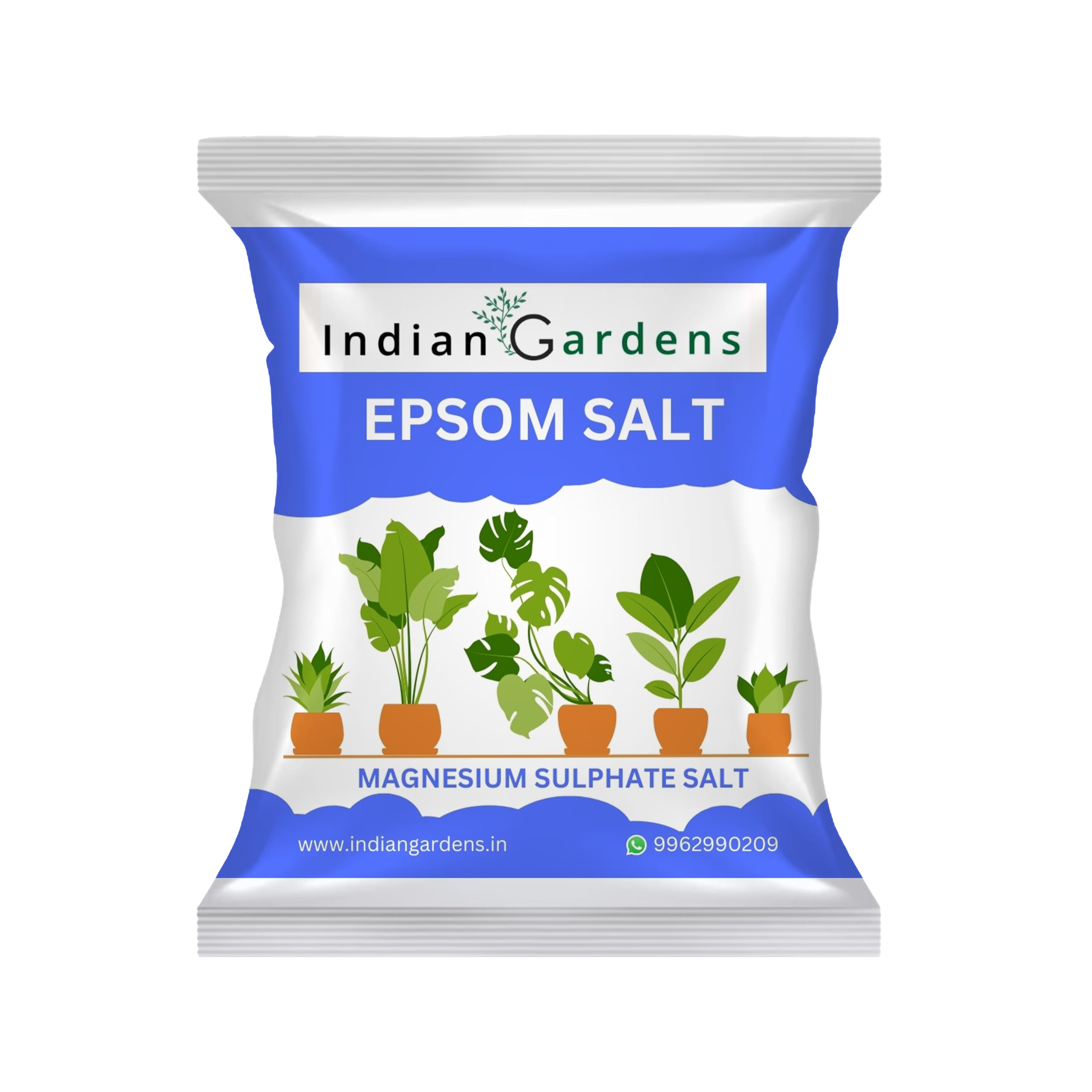 Indian Gardens - Epsom Salt Fertilizer For Plants | Epsom for plants | Magnesium sulfate fertilizer | Epsom salt plant booster | Garden Epsom salt -1800 Grams