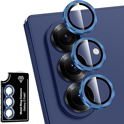 Miniatura 122 de Protector de lente de cámara para Samsung Galaxy S25 FE, cubierta individual de lente de vidrio templado con anillo de metal, [fuerte adsorción]