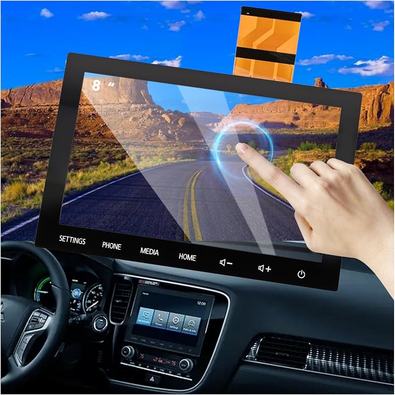 Tela de toque digitizer de vidro 8" para rádio Mitsubishi Outlander e Outlander Sport 2019–2022 – Compatível com 8740A040, 8740A076 e 8740A103
