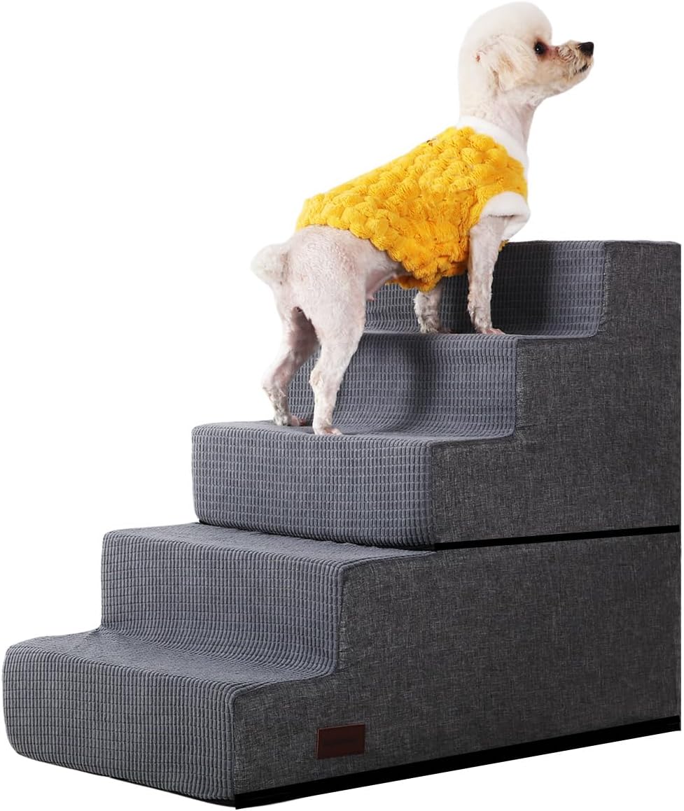 Dog Stairs for High Bed,5 Steps Pet Stairs for Small Dogs