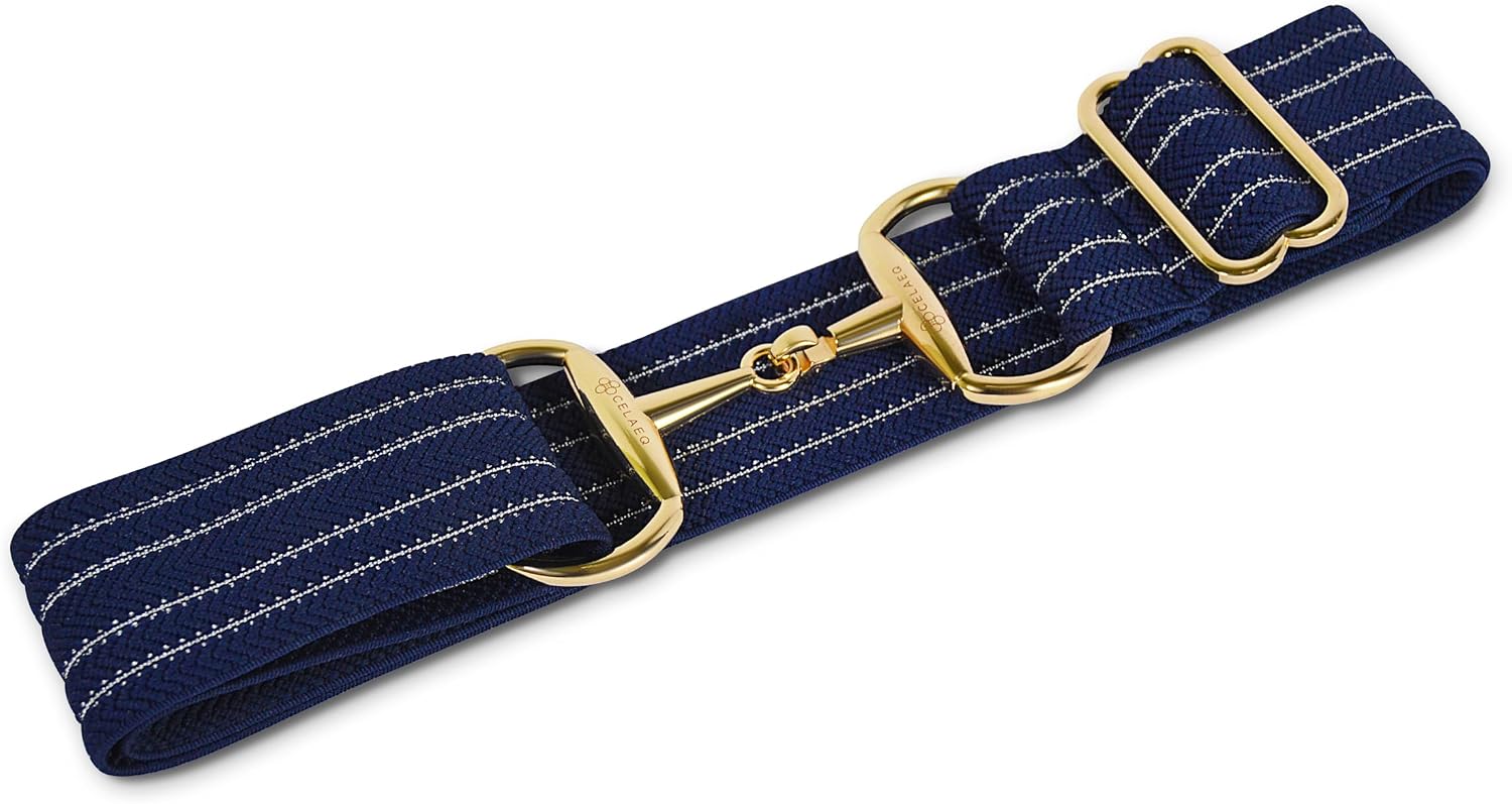 2 inch Luxury Elastic Equestrian Belt, Horse Riding Belt with Gold Buckle, Stretchable and comfortable waist