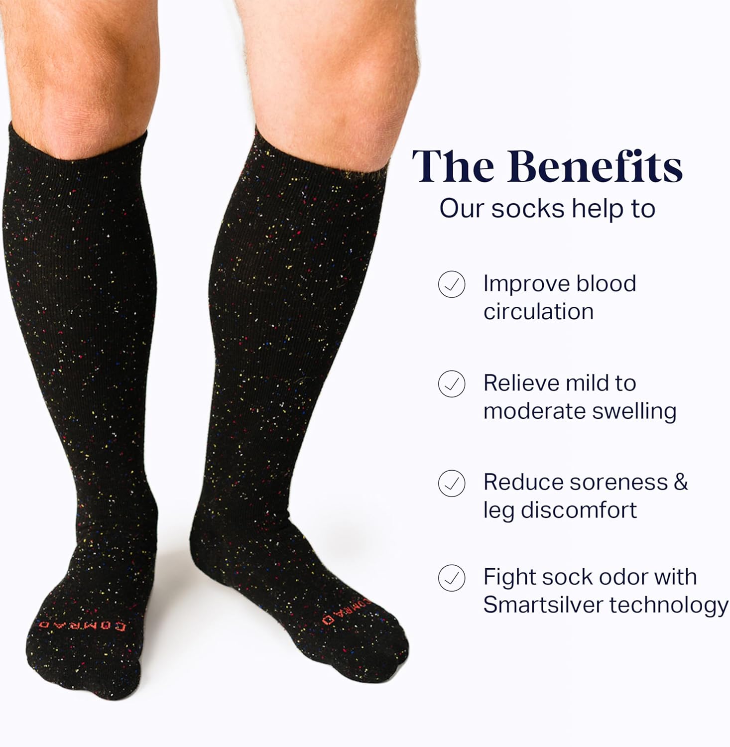 Comrad Premium Cotton Knee High Socks - 15-20mmHg Graduated Compression Socks - Soft & Breathable, Unisex - Image 6