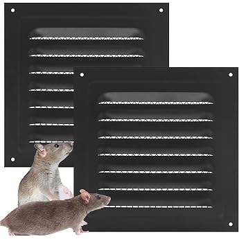 Ventilation Grille Pack of 2 Square Ventilation Grille Metal Ventilation Cover Exhaust Grille for Fireplace Ventilation with Insect Screen for Kitchen and Bathroom Ceilings 15 x 15 cm