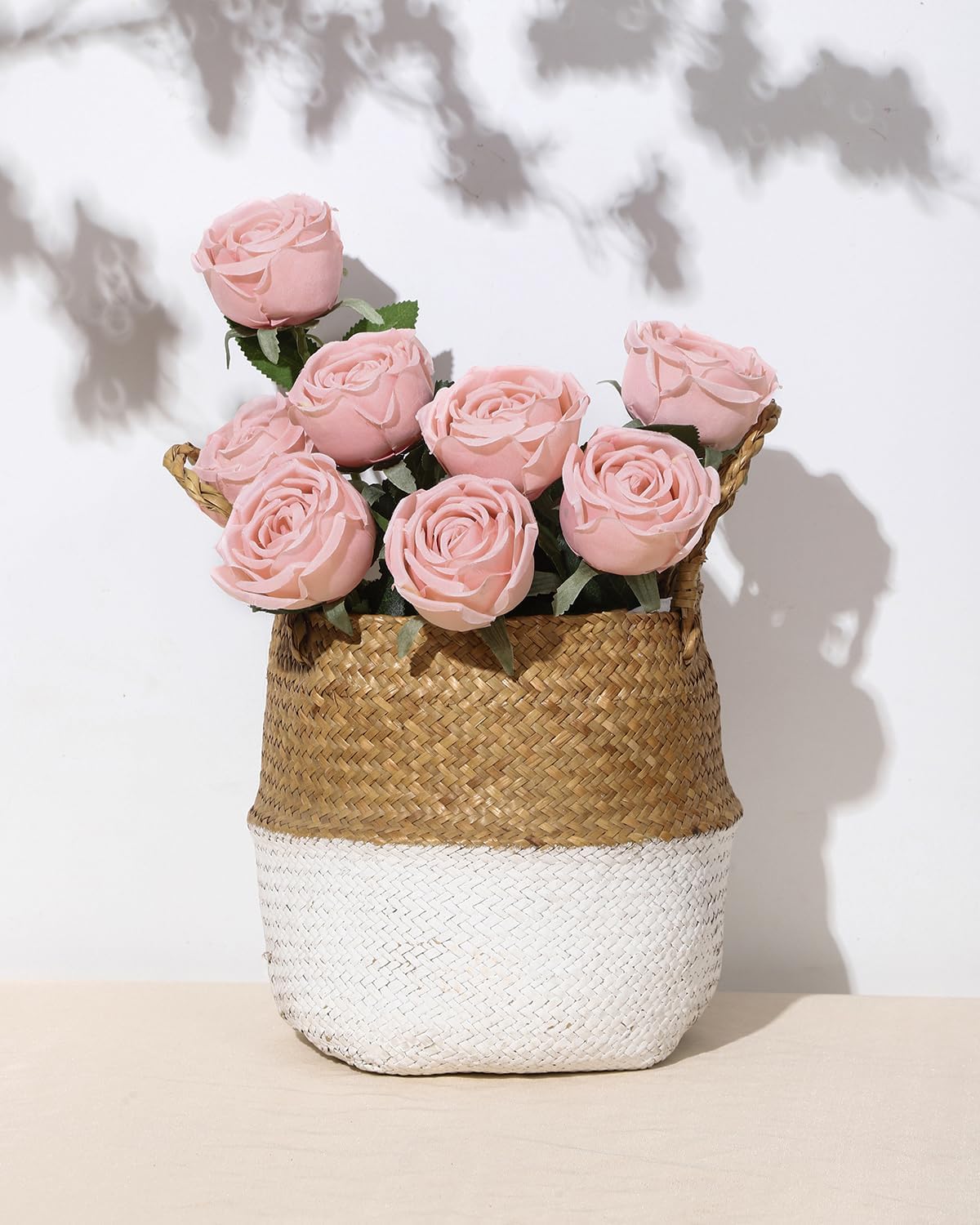 10 Pcs Fake Roses,Artificial Silk Rose Flowers with Long Stems,Realistic Faux Roses for Vase Home Wedding Table Centerpieces Baby Shower Decor (Blush) - Image 5