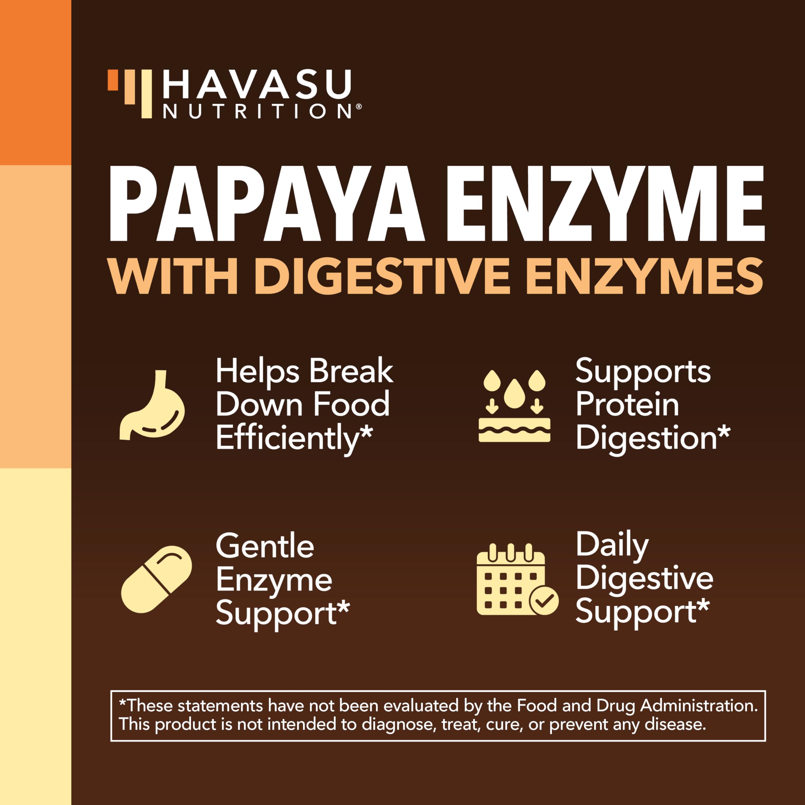 Papaya Enzymes for Digestion Support, Vegan and Gluten Free, 120 Servings — Amazon image 3