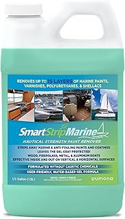 Dumond Smart Strip Marine Paint Remover, for Wood, Fiberglass, Metal & Aluminum Boats & More, Strip Up to 15 Layers of Polyurethane & Acrylic Top & Bottom, Works Inside & Out, 1/2 Gallon