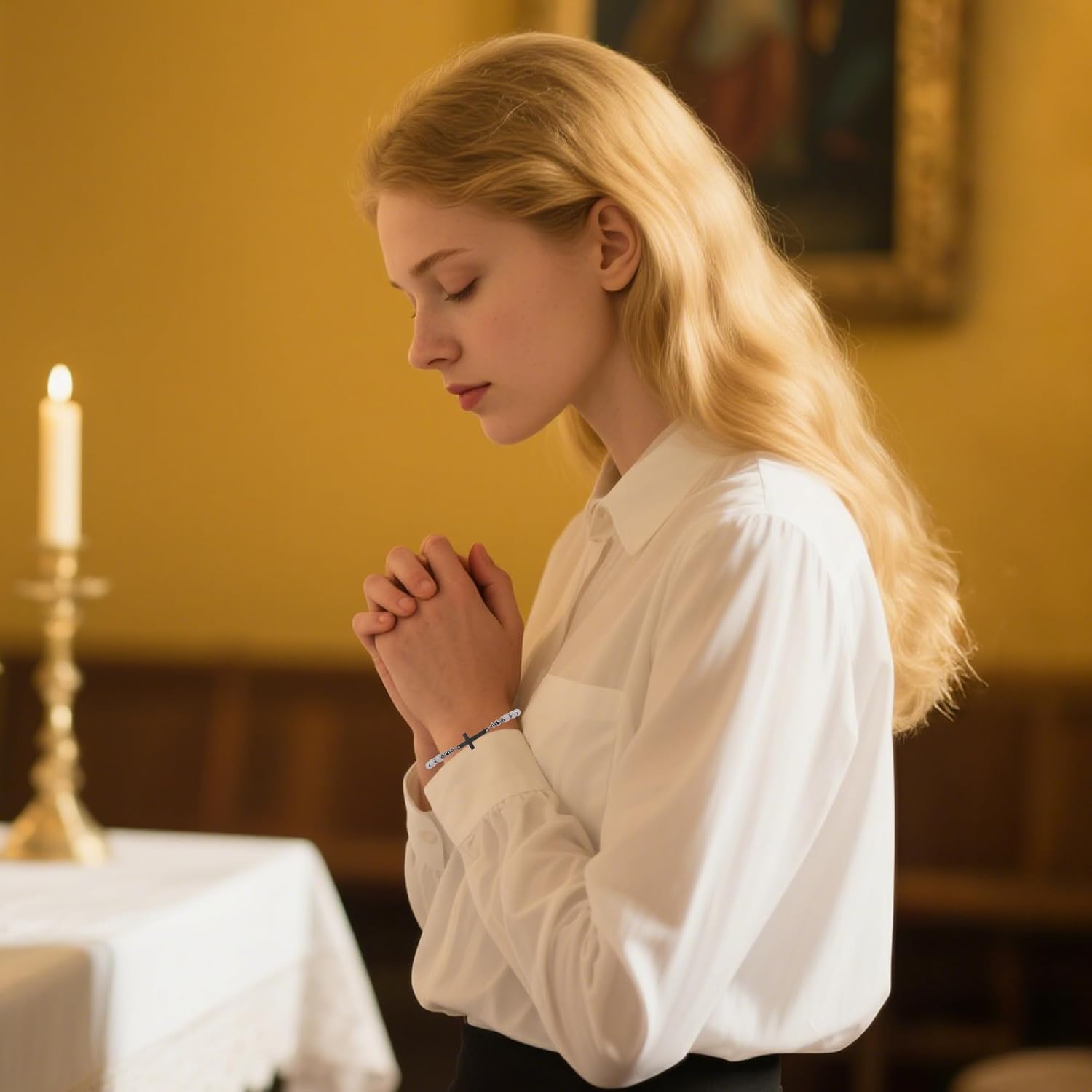 Bozidol Christian Gifts for Women, Pink Sister in Christ Cross Beaded Bracelet Jewelry, Religious Christmas Easter Confirmation Baptism Birthday Graduation Faith Based Gifts for Her - Image 2