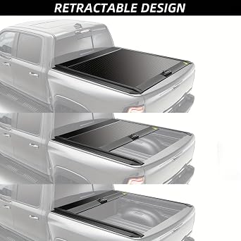 Pickup Truck Accessories Truck Bed Covers Copertura Tonneau Cover Compatible for Ford Ranger Raptor F150 2014-2025 Retractable Bed Cover with Lock(Electric Version)