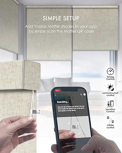 Miniatura 4 de Yoolax Persianas inteligentes, persianas enrollables motorizadas, persianas automáticas para ventanas, persianas motorizadas compatibles con Alexa