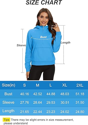 Miniatura 6 de MAGCOMSEN Sudaderas con capucha para mujer, con forro polar, cremallera de 12, manga larga, con bolsillo tipo canguro