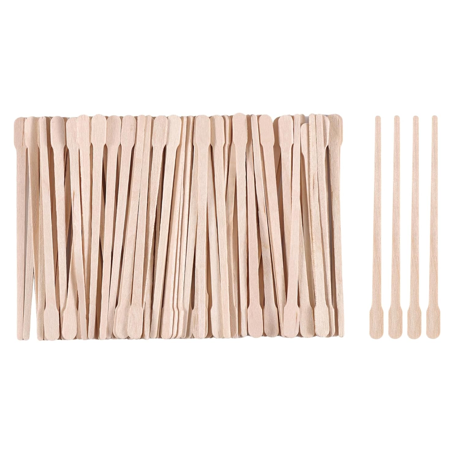 1000Pcs Wooden Eyebrow Waxing Sticks, Hair Removal Applicator Body Face Depilation Spatula, Wood Craft Stick,Small Wooden Waxing Sticks for Eyebrow, Lip, Nose Waxing(Round Head)