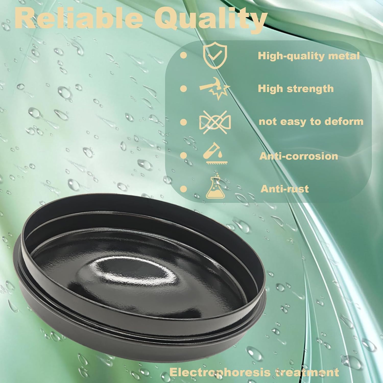 2PCS Left & Right Front Hub Grease Caps Compatible with Toyota Previa Tacoma 4Runner Tundra Sequoia FJ Cruiser, Lexus GX470 GX460 Replace# 43514-28010
