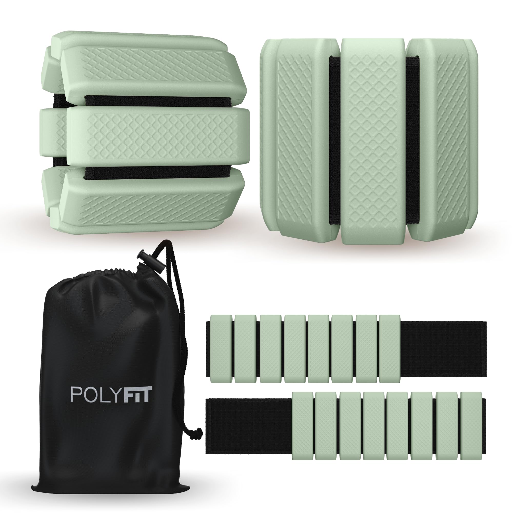 Polyfit Wrist & Ankle Weights - 1 Pair - Wearable Ankle Weights for Women and Men - Wearable Bracelet for Exercise, Yoga, Walking, Running, Dance,
