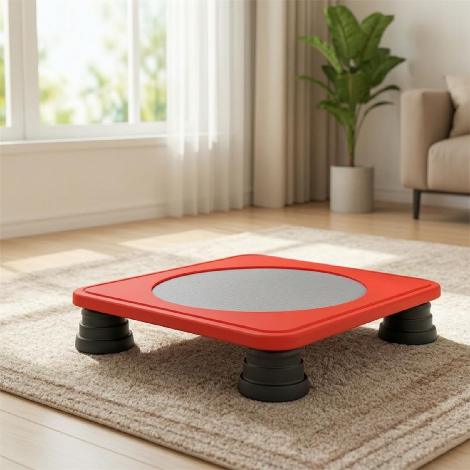 F Fityle Trampolino per Bambini Mini Trampolino per Casa Tappeto Elastico per Attività Fisica Piedini Corti Antiurto in PP Struttura Stabile a Impatto Leggero, Arancione