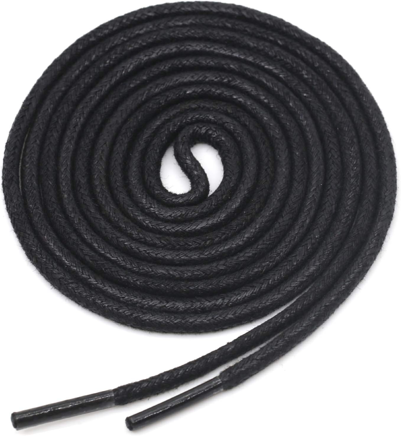 YJRVFINE Round Waxed Shoelaces Dress Boots Shoes Laces 2 Pair