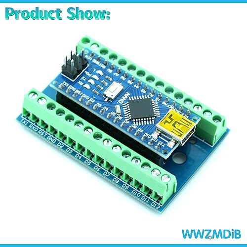 Miniatura 2 de WWZMDiB Placa de expansión compatible con Arduino Nano Family Nano 3.0 ESP32 Every Breakout Shields Board (3 unidades, azul)