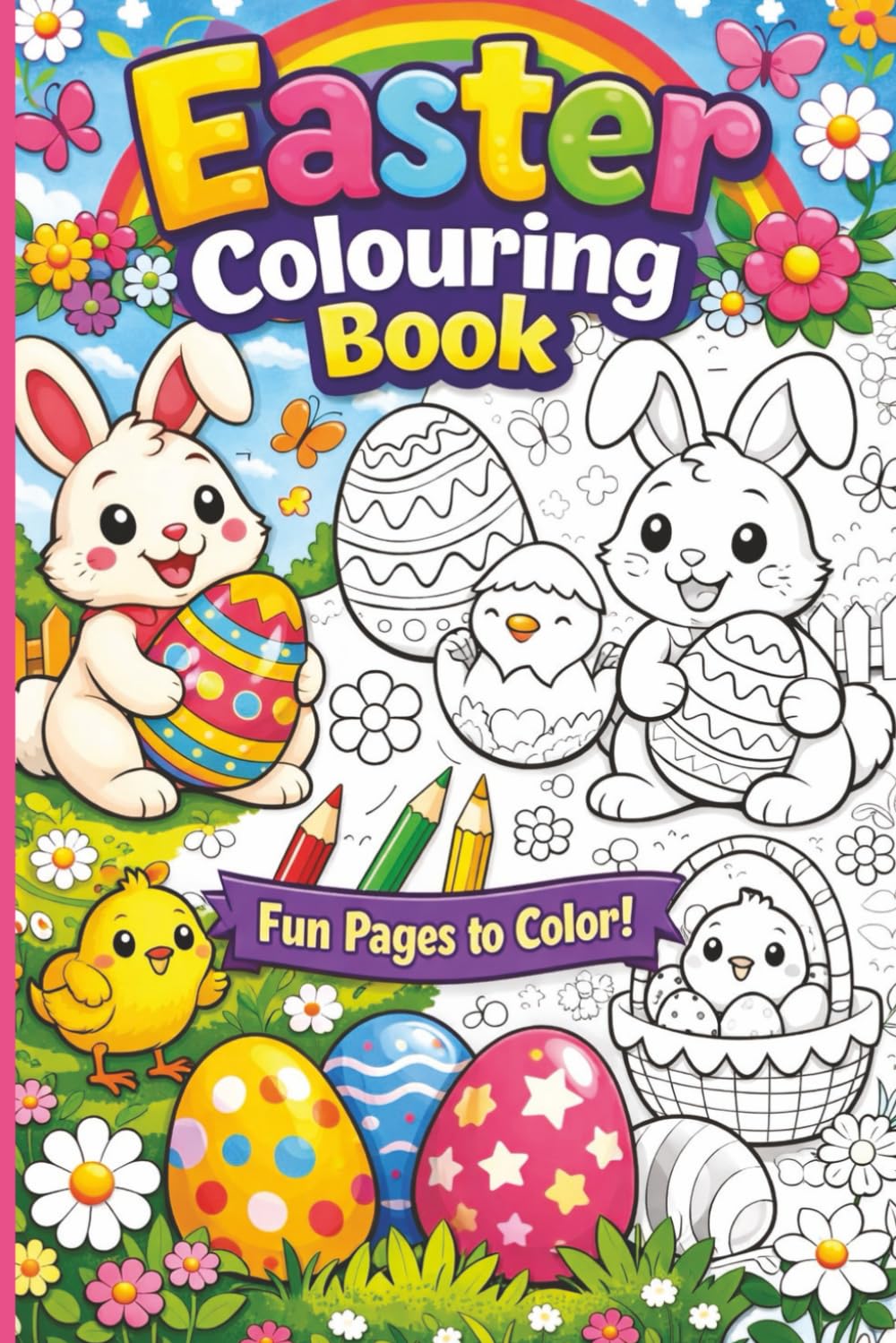 Easter Coloring Book: Cozy Easter Friends Coloring Book for Adults and Teens Super Cute Animals, Bunnies, and Springtime Scenes with Easy & Relaxing Designs