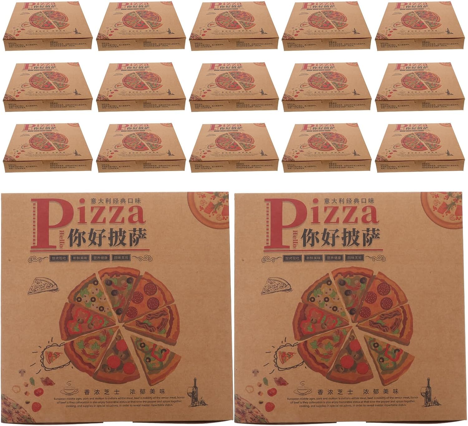 SUPVOX 20pcs Disposable Paper Pizza Takeout Boxes Pizza Slice Storage Containers Food Carryout Packaging for Restaurant Bakery
