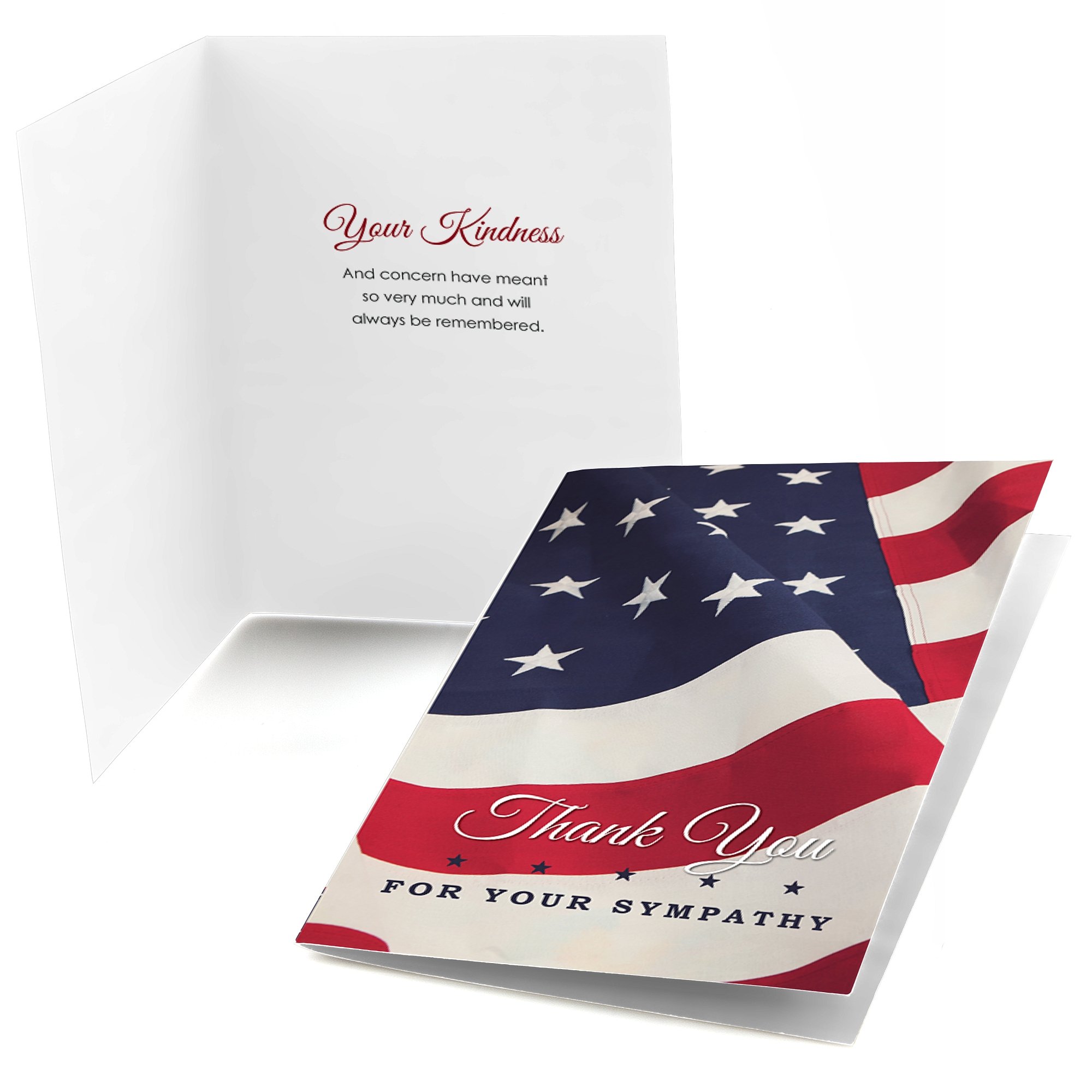 Big Dot of Happiness American Flag - Sympathy Thank You Note Cards (8 count)