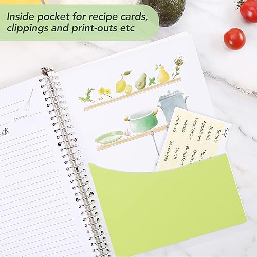 Miniatura 5 de SOLIGT Libro de recetas para escribir en tus propias recetas, cuaderno de recetas personal en blanco de 8.5 x 11 pulgadas, carpeta de recetas de