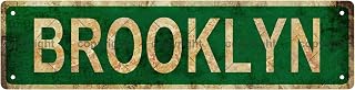 BROOKLYN LOCATION Metal Tin Street Sign Bar Cafe Garage Cave Home Room Wall Bathroom Farmhouse Garden Porch Patio Decor, 16 x 4 Inch