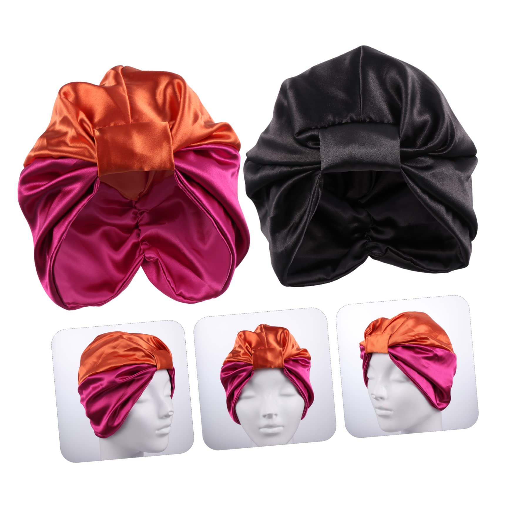 FRCOLOR 6piezas Gorro De Satén Elástico Para Cuidado Del Cabello Para Mujeres Cómodo y Estiloso Para Dormir y Salir