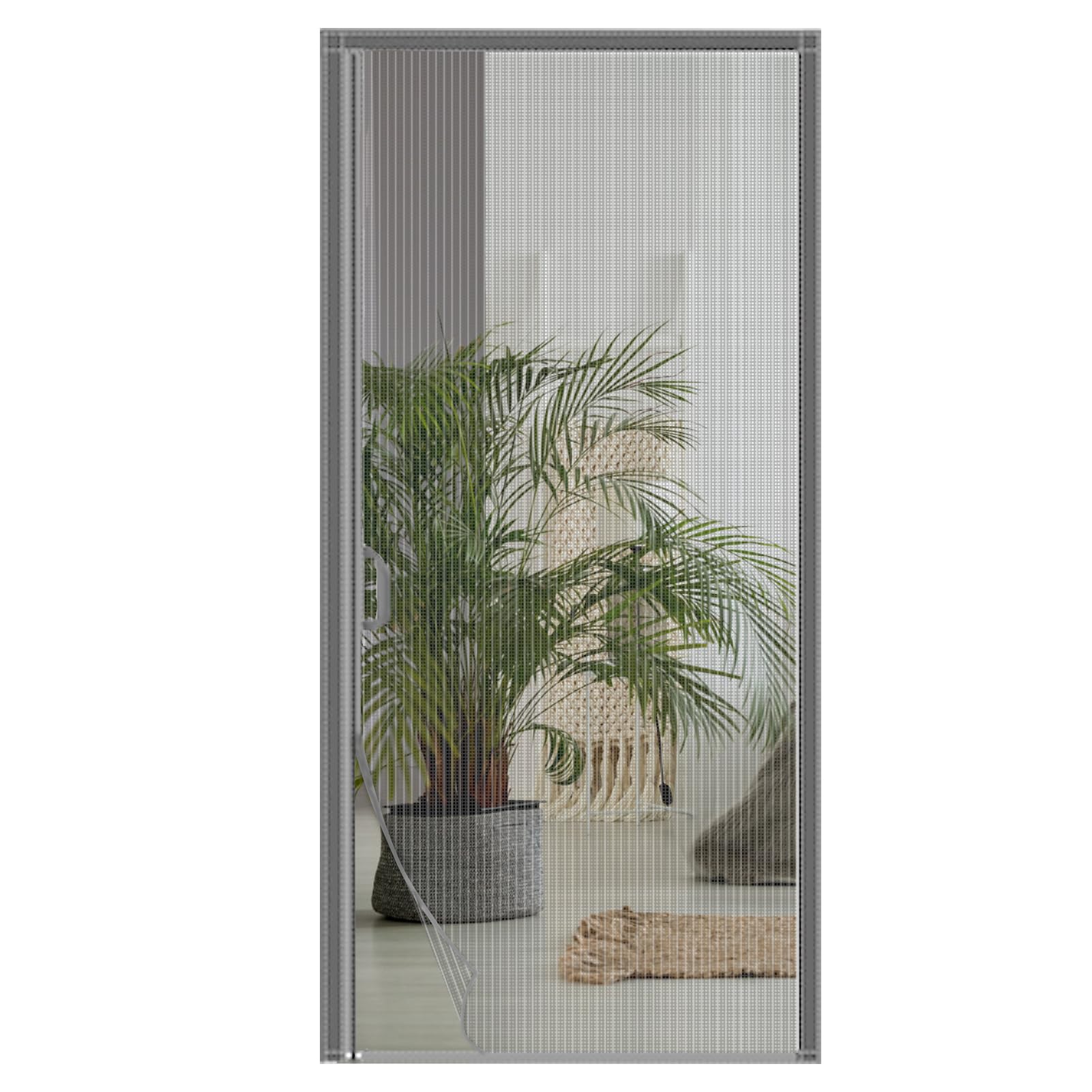 Moustiquaire porte magnétique 95x210 cm avec ouverture latérale anti-mouches