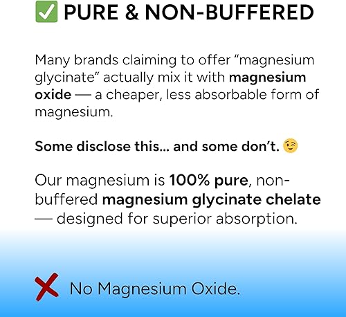 Miniatura 5 de Glicinato de magnesio 100% puro, magnesio quelado altamente biodisponible, apoyo para el estrés, el estado de ánimo, los huesos y el sueño, 275 mg