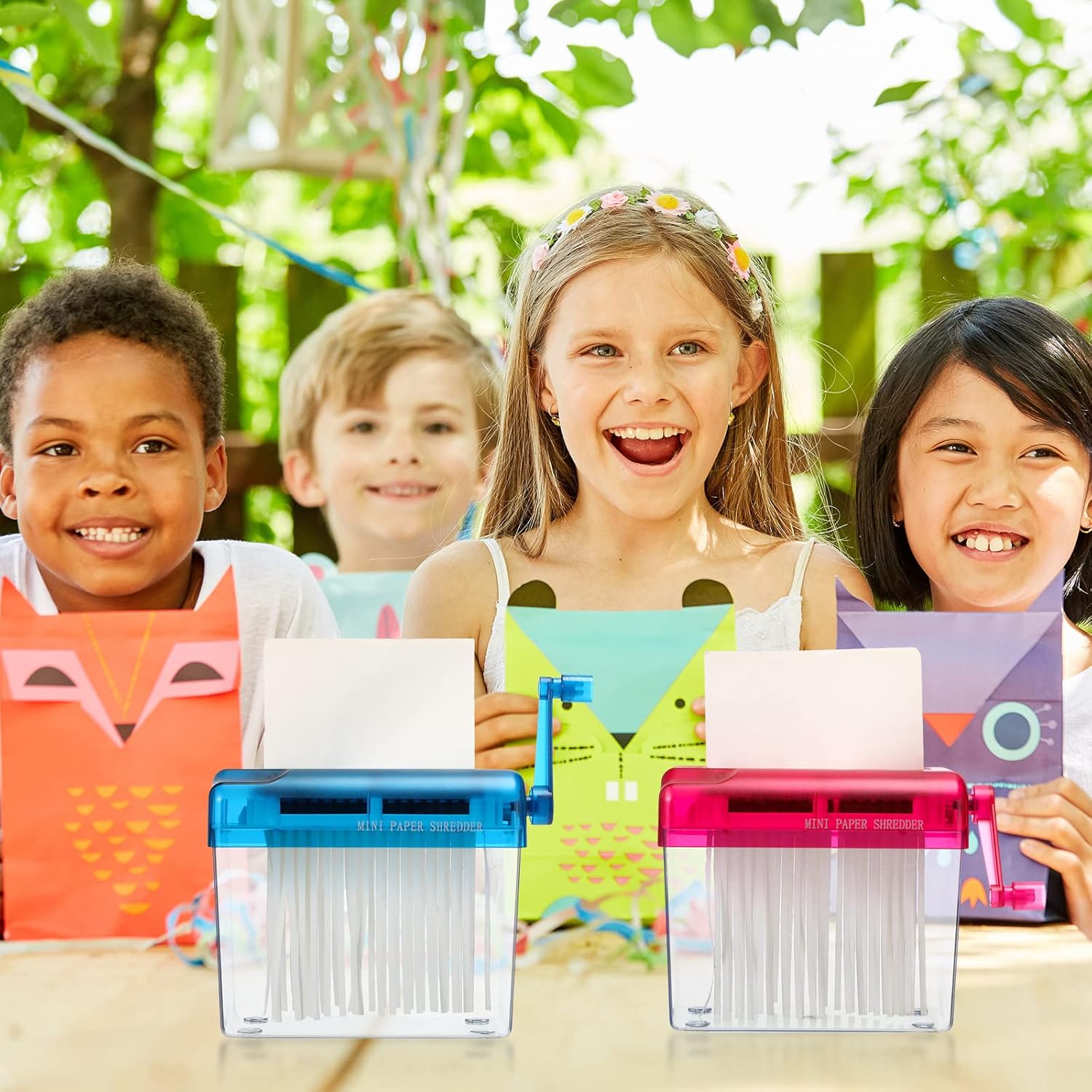 Standard A4 Paper Hand Shredder Portable Paper Shredder Manual Shredder Documents Paper Cutting Tool Home Office Desktop Stationery Blue - View #2