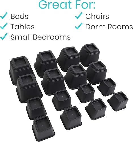 Miniatura 5 de Vive Elevadores de cama resistentes  Elevadores de cama  Elevadores de cama de dormitorio para marco de cama  Elevador de extensión de piernas