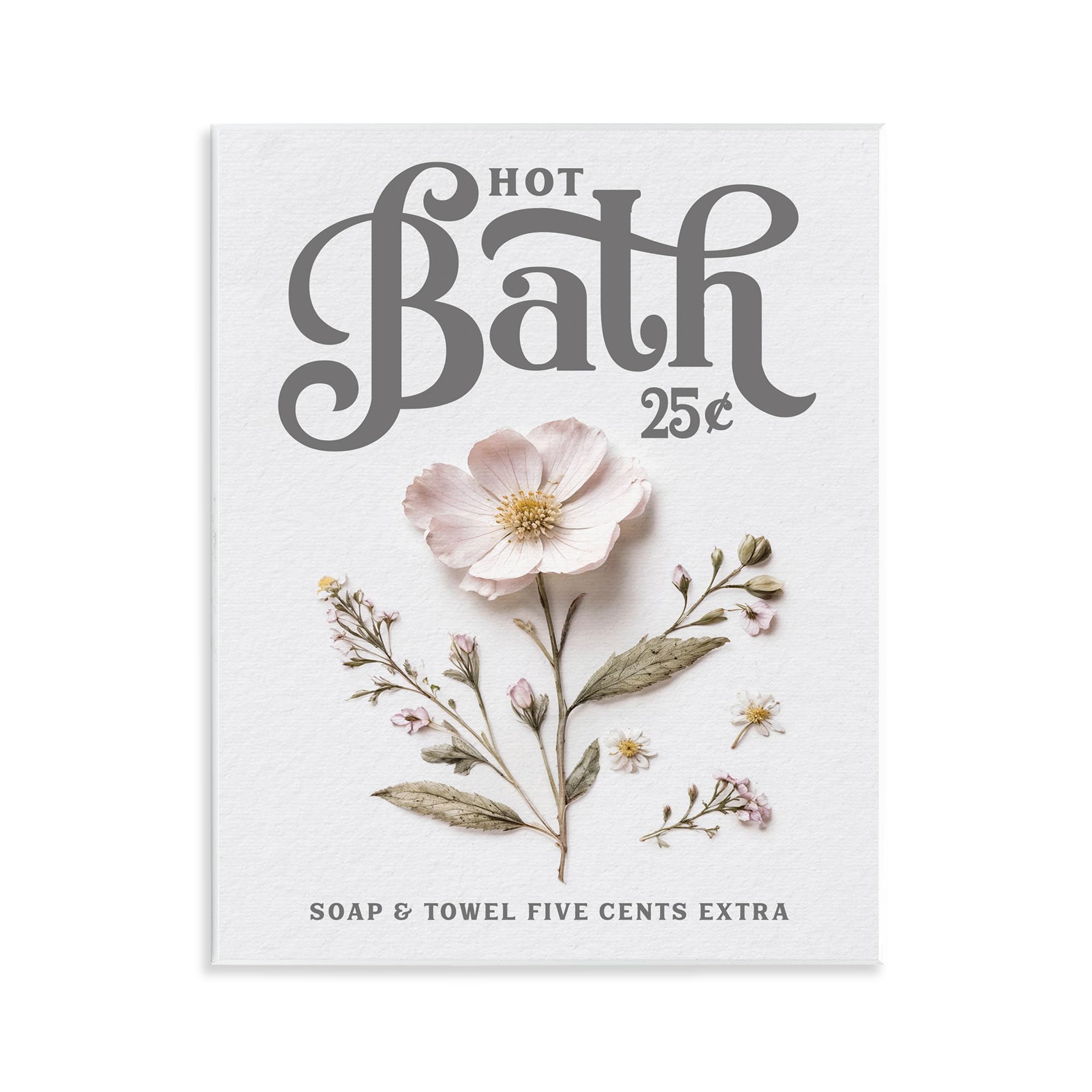 Stupell Industries Lettered and Lined, placca da parete con fiori pressati, stile vintage, 14 x 11