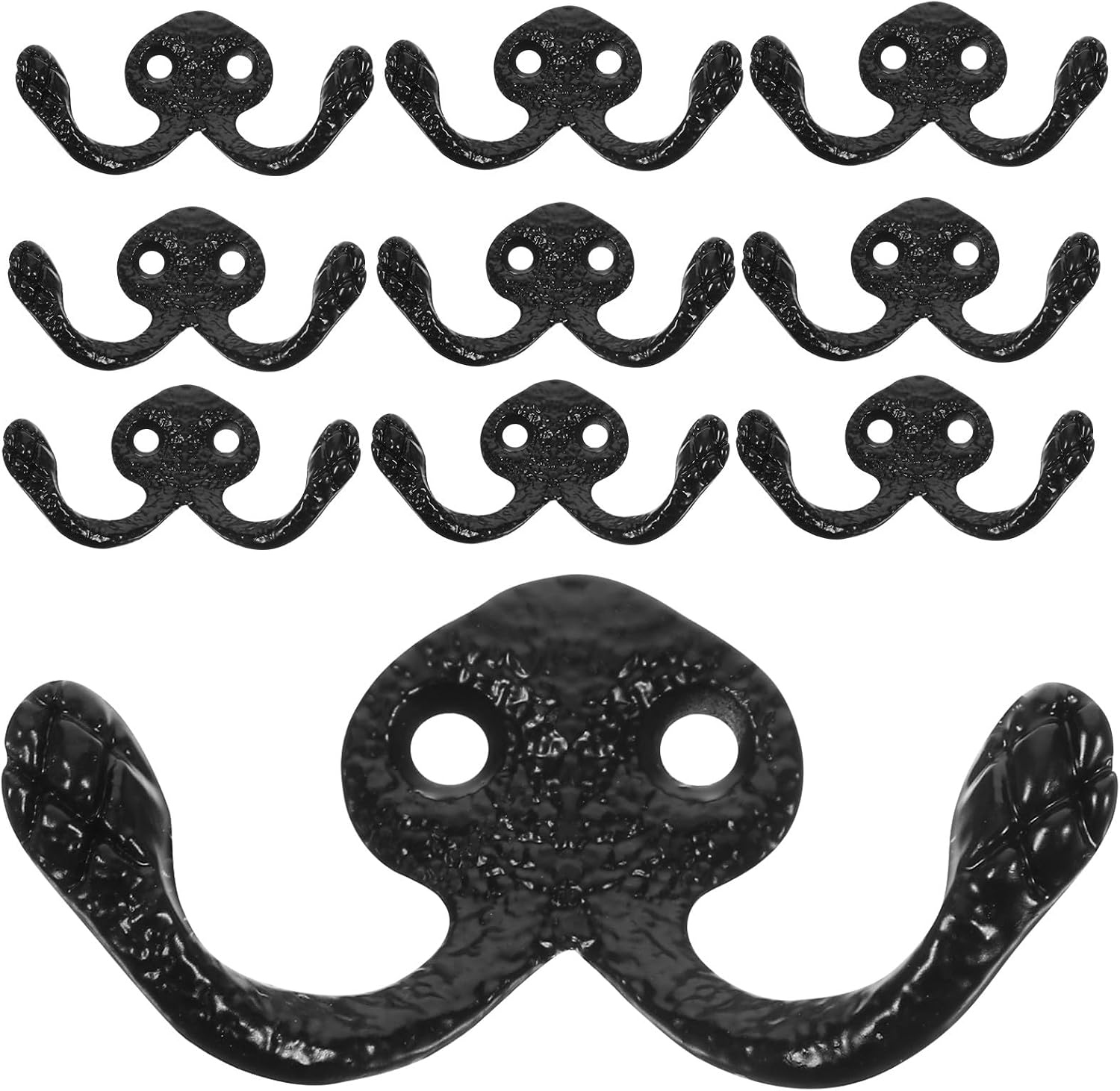 YARNOW 10 Pack Iron Wall Coat Hanger Hooks for Keys and Towels Black
