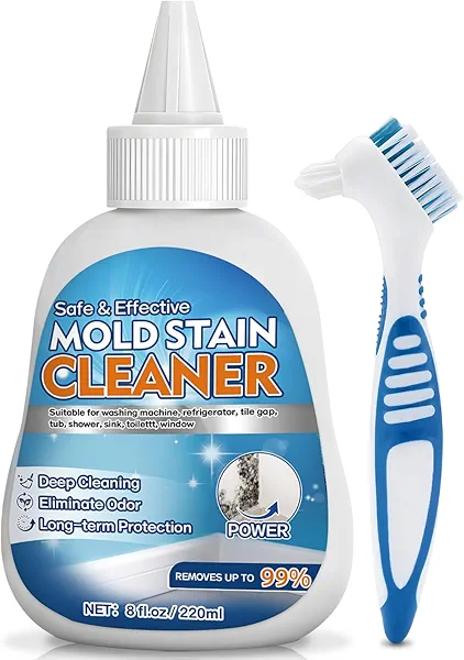 Vigorder Mold Stain Cleaner Gel, 8 FL oz Heavy-Duty Household Cleaner for Washing Machine Gasket, Shower Caulk, Bathroom Grout & Front Loader Seal