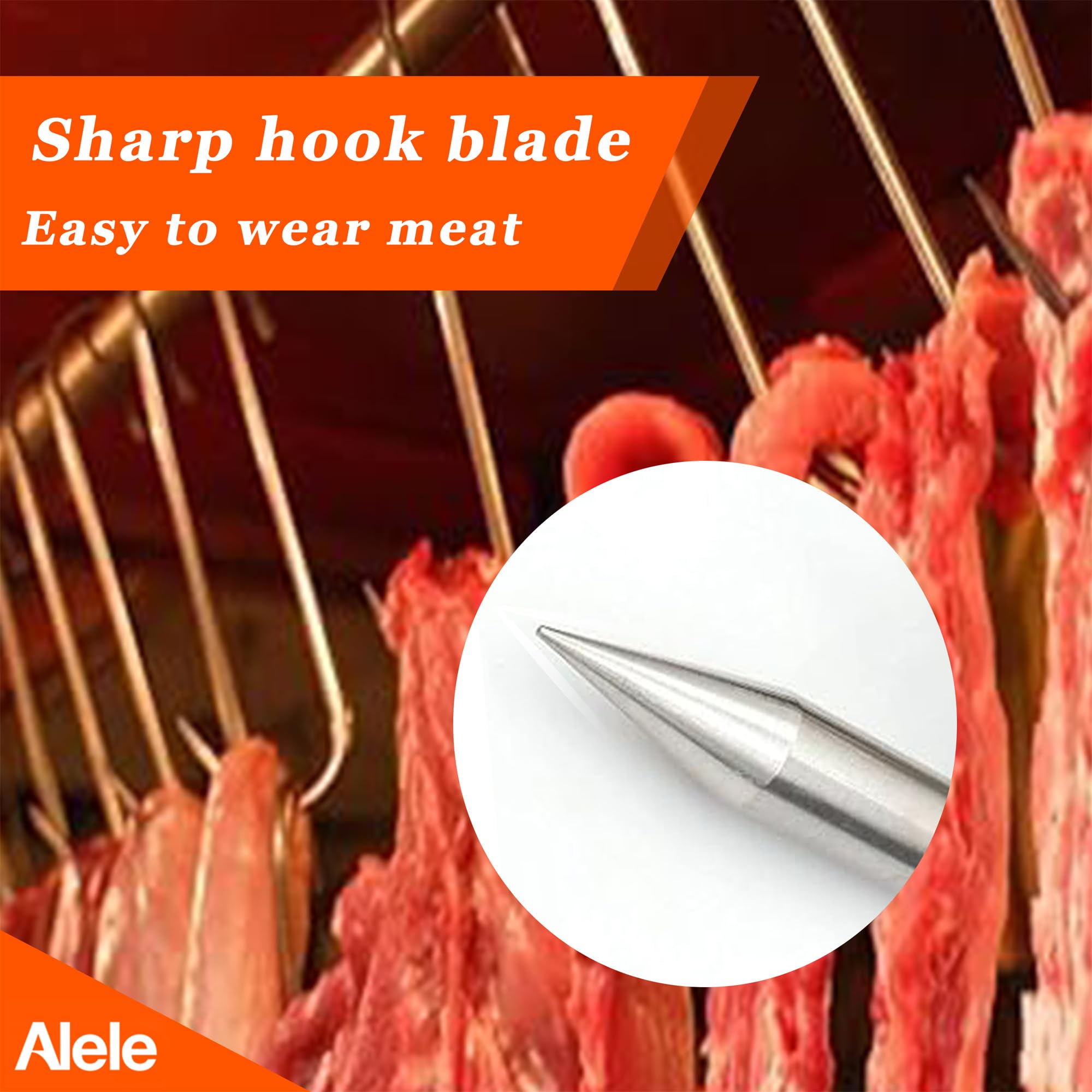 KEJJNYER 10 Ganci Per Carne In Acciaio Inox 20,3 Cm – A Forma Di S Per Macellazione E Barbecue
