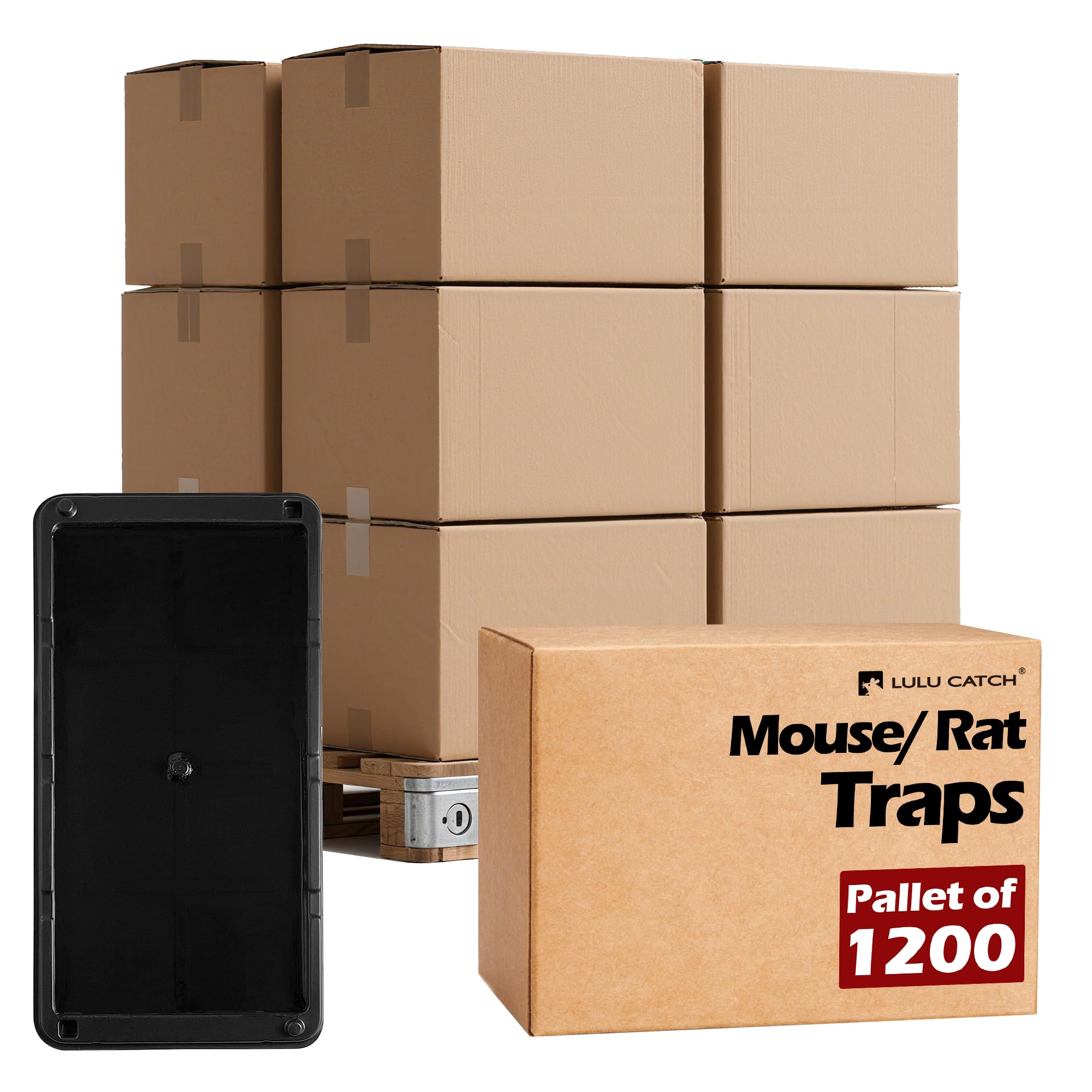 LULUCATCH Sticky Mouse Trap, 1200 Pack Large Glue Traps, Pre-Baited Heavy Duty Non-Toxic Bulk Glue Boards Mouse Traps Indoor for Mice, Snakes, Rat, Insects, Cockroaches &amp; Spiders, Pet Safe Easy to Use