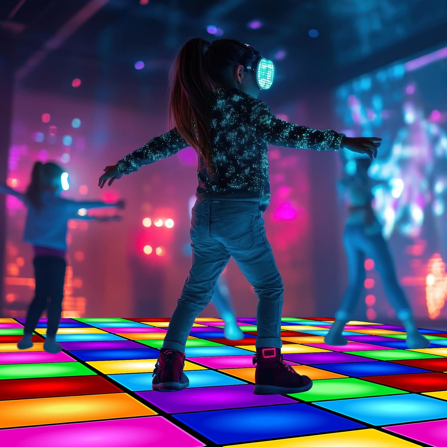 Remagr Neon Dance Floor Party Decorations Disposable Blacklight Neon Rug UV Reactive Fluorescent for Carnival Disco Birthday Wedding Party Favors(65 x 4.5 ft)