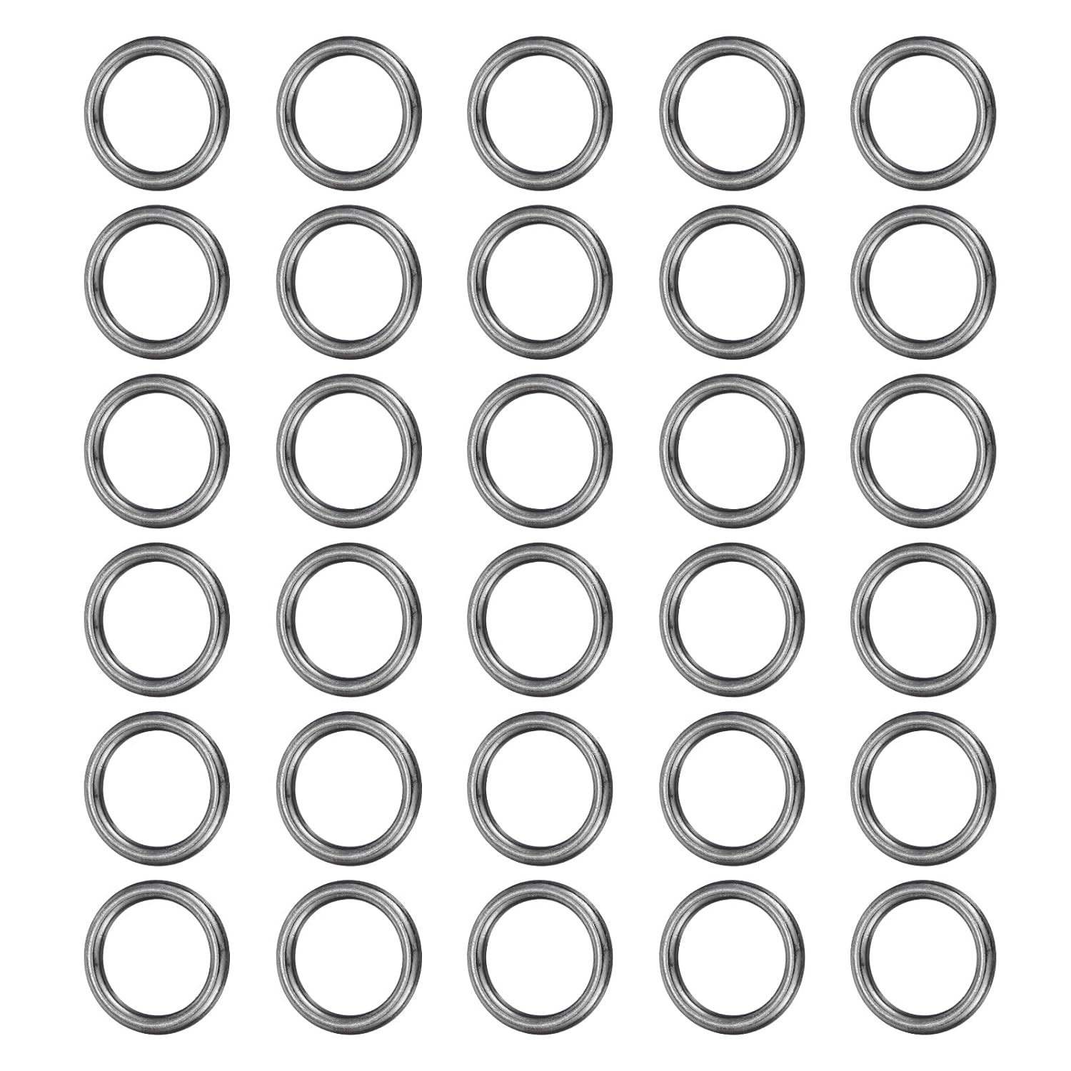 PATIKIL 30 Pcs Metal O Rings, 9/16" ID 0.12" Thick Seamless Welded Multi-Purpose Round Ring Hardware for Belts Bags Dog Collar Macrame Hanging, Light Black