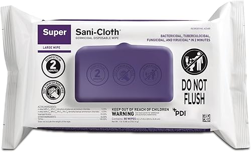 Super Sani-Cloth Limpiador de Superficie Limpiar Suave Pack Alcohol Aroma 720 Ct A22480