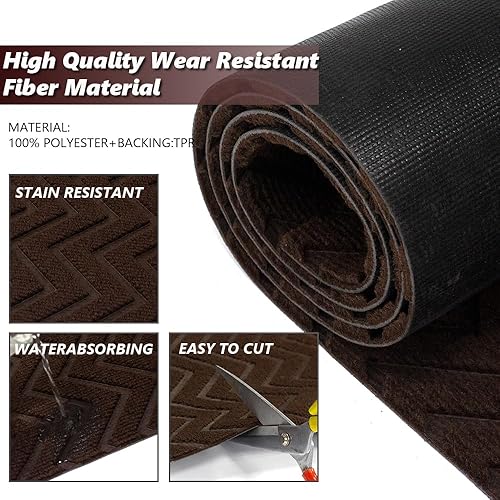 Miniatura 5 de Alfombra de pasillo para interiores y exteriores, tamaños personalizados para cocina, entrada, dormitorio, con respaldo de goma natural