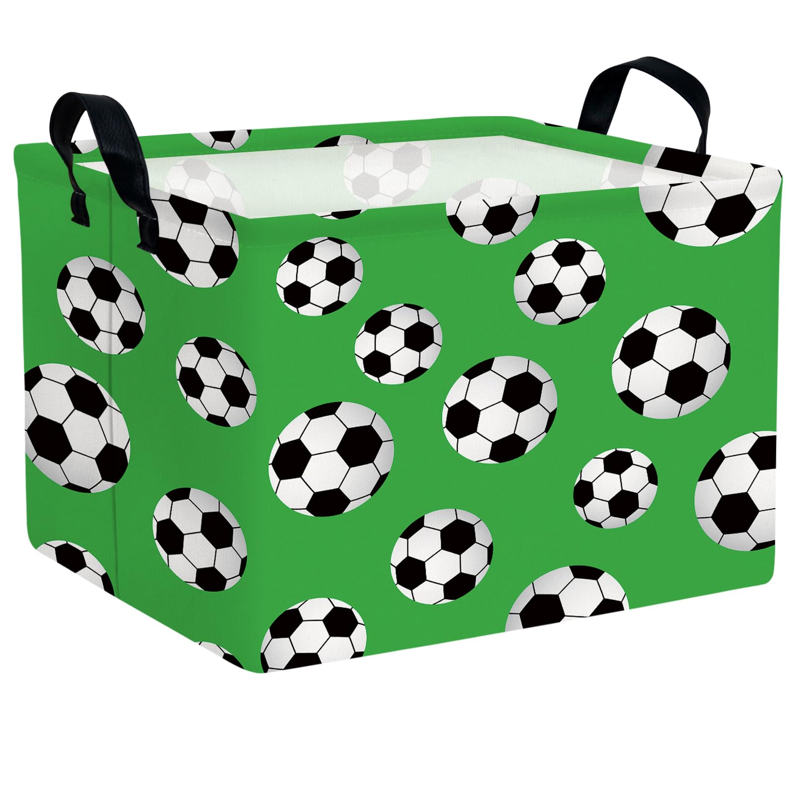 Kid Cute Rectangle Storage Basket Bin, Soccer