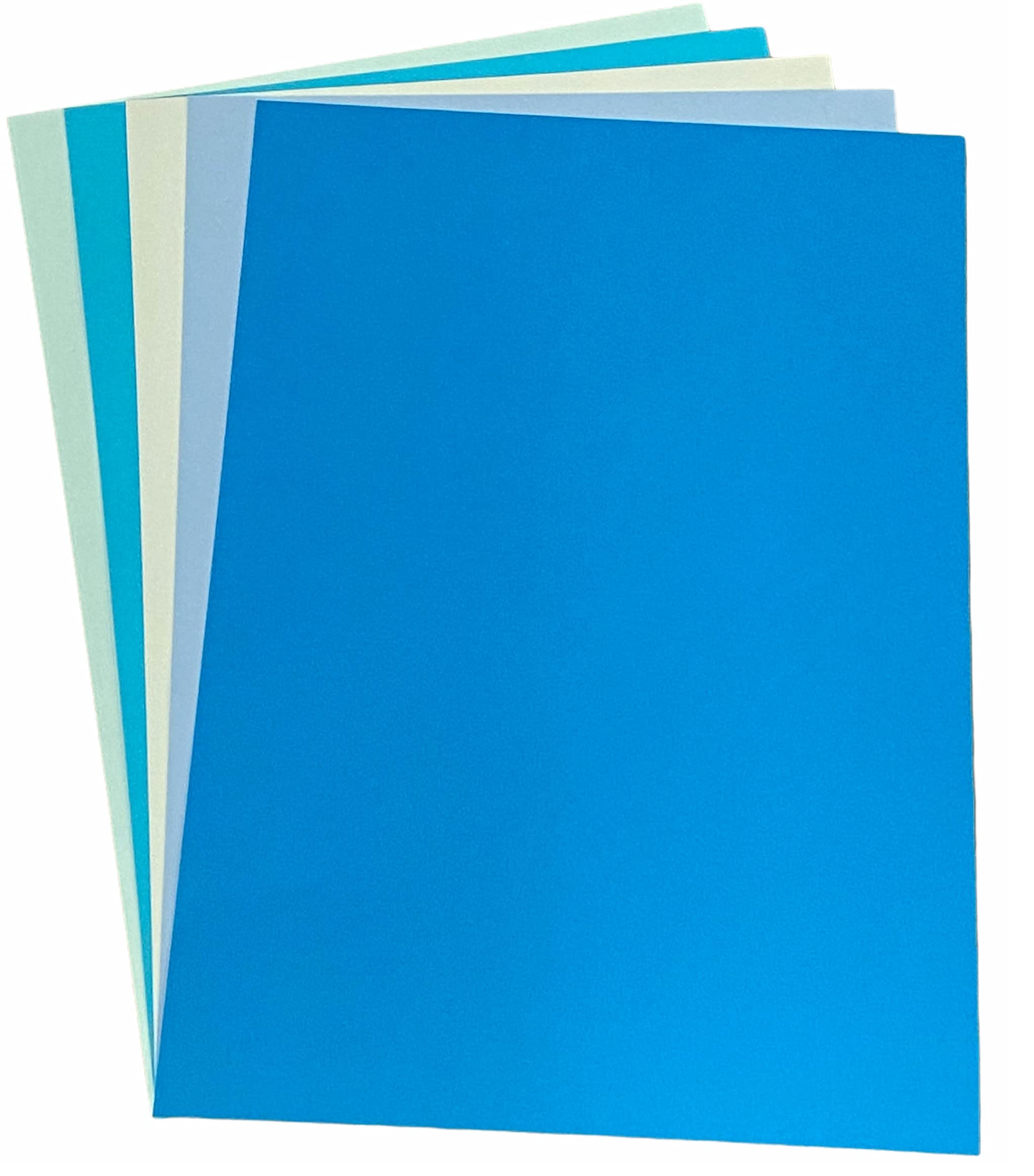 DJP 160GM Blue Shade Card Pack - 5 Colours, 50 Sheets - 10 Each Colour, A4 (210 x 297 mm) - Image 3