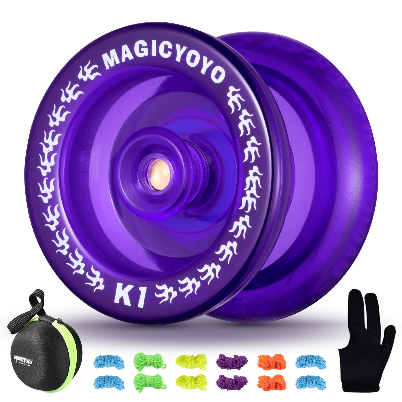 MAGICYOYOResponsive Yoyo K1 Purple for Kids Beginners with Yoyo Storage Bag,12 Yoyo Strings, Yoyo Glove