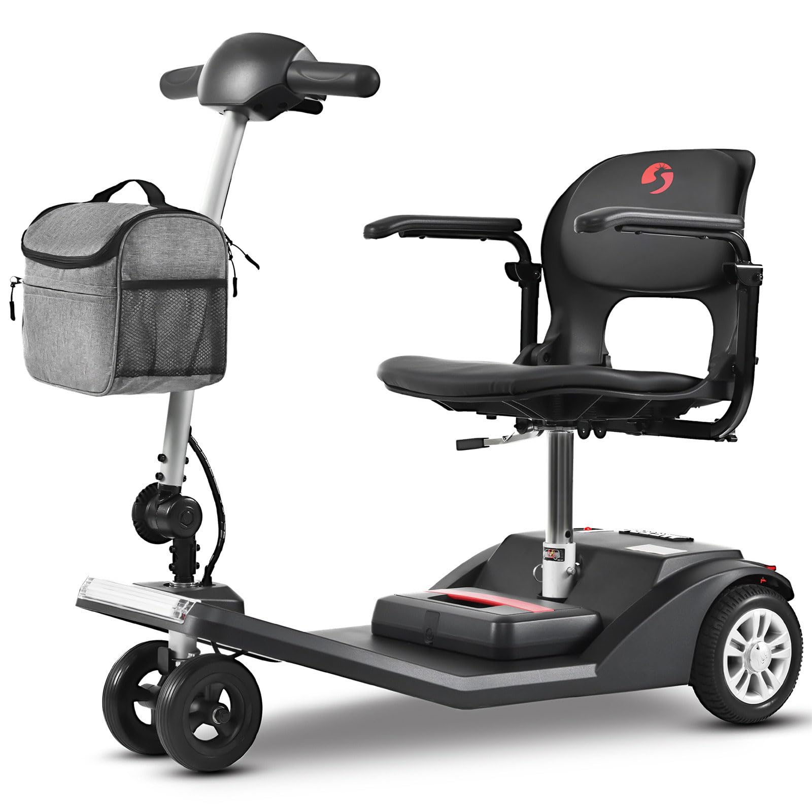 UYSELA Scooter de Movilidad Eléctrico para Personas Mayores, 4 Ruedas, Scooter Movilidad Reducida, Asiento Giratorio, Compacto y Seguro, Desmontable Medidas Reducidas